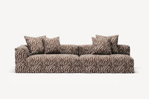NOMAD - 3 Seat with open end - Right - Chenille Jacquard Zebra Brown White