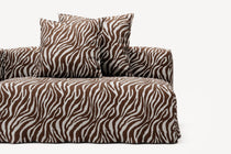 NOMAD - 3 Seat with open end - Right - Chenille Jacquard Zebra Brown White