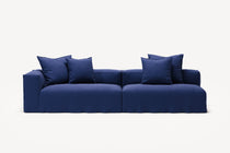 NOMAD - 3 Seat with open end - Right - Brushed Cotton Dark Blue