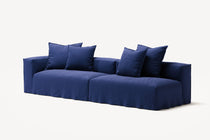 NOMAD - 3 Seat with open end - Right - Brushed Cotton Dark Blue
