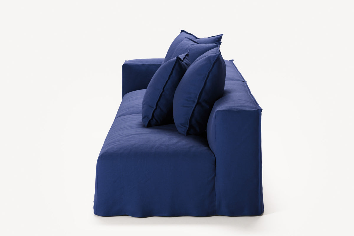NOMAD - 3 Seat with open end - Right - Brushed Cotton Dark Blue