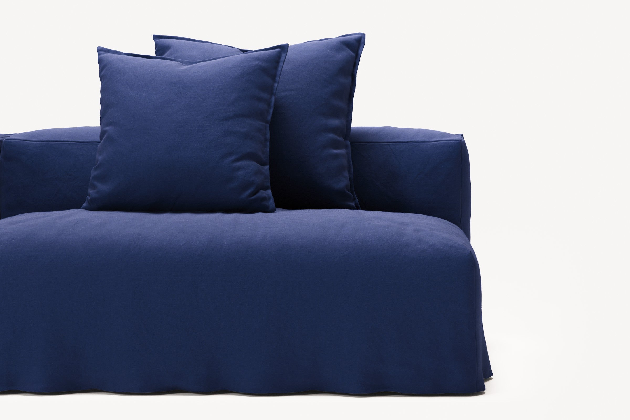 NOMAD - 3 Seat with open end - Right - Brushed Cotton Dark Blue