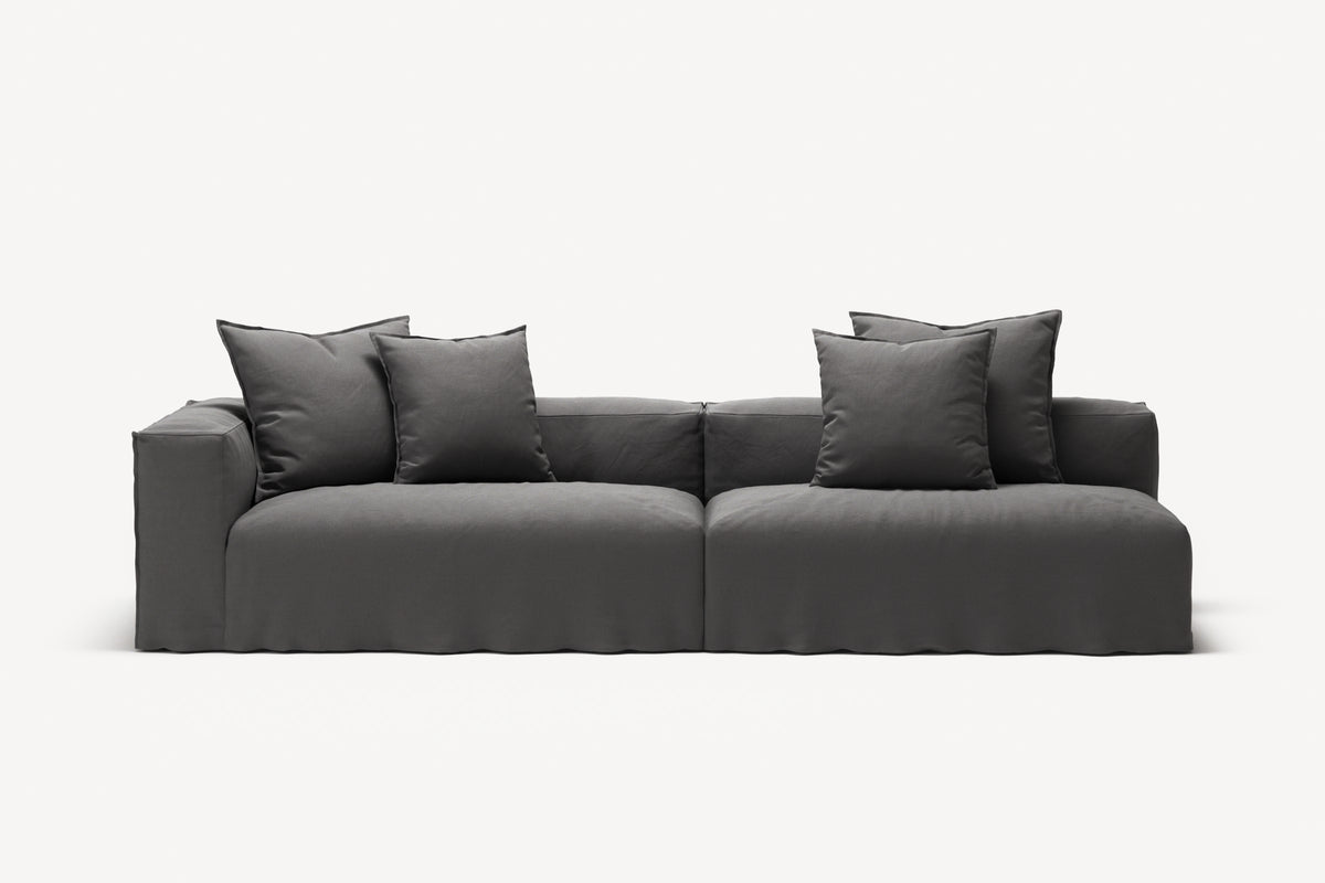 NOMAD - 3 Seat with open end - Right - Brushed Cotton Dark Gray