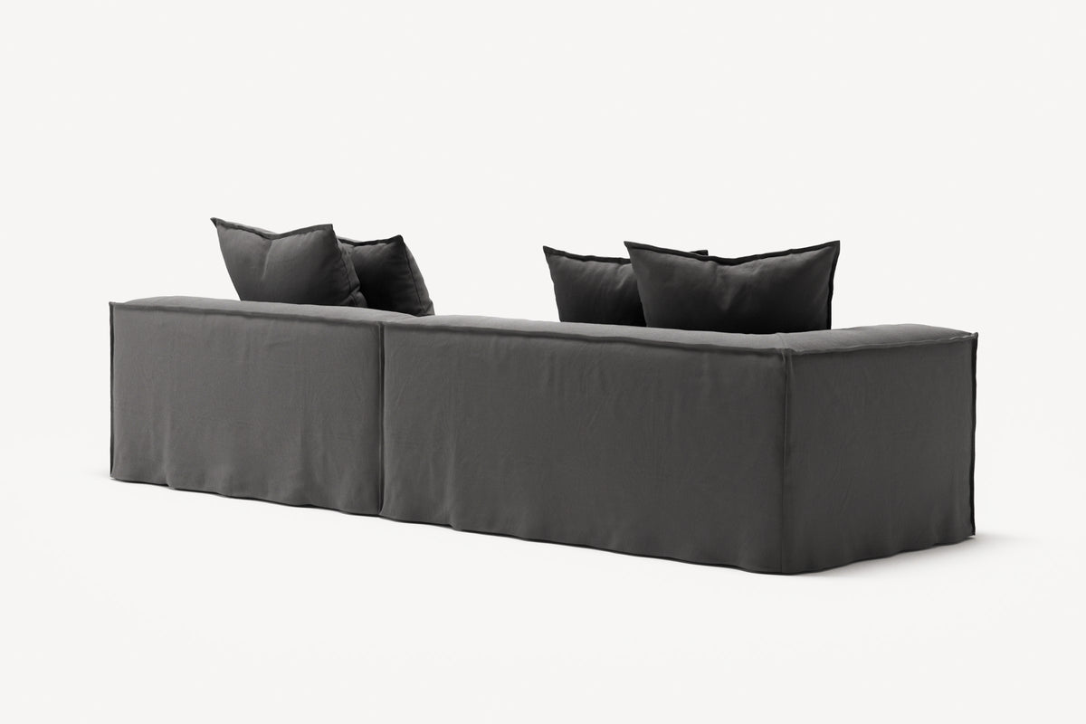 NOMAD - 3 Seat with open end - Right - Brushed Cotton Dark Gray