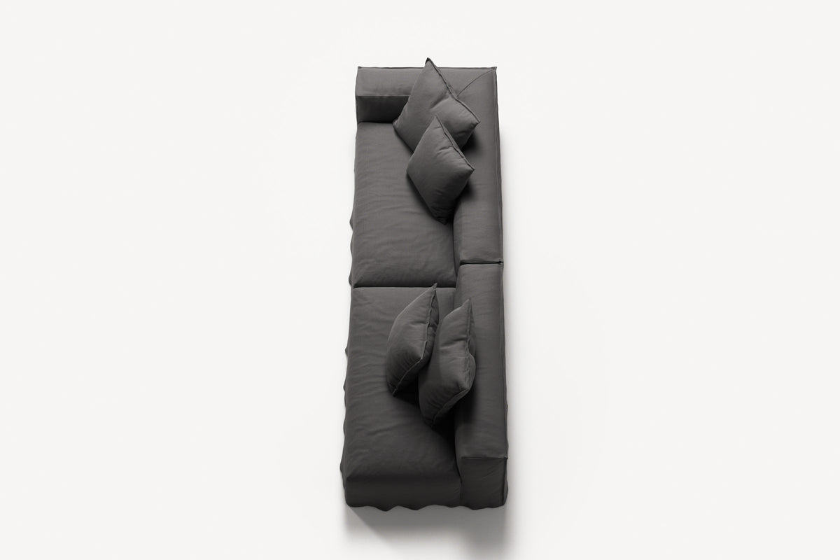 NOMAD - 3 Seat with open end - Right - Brushed Cotton Dark Gray