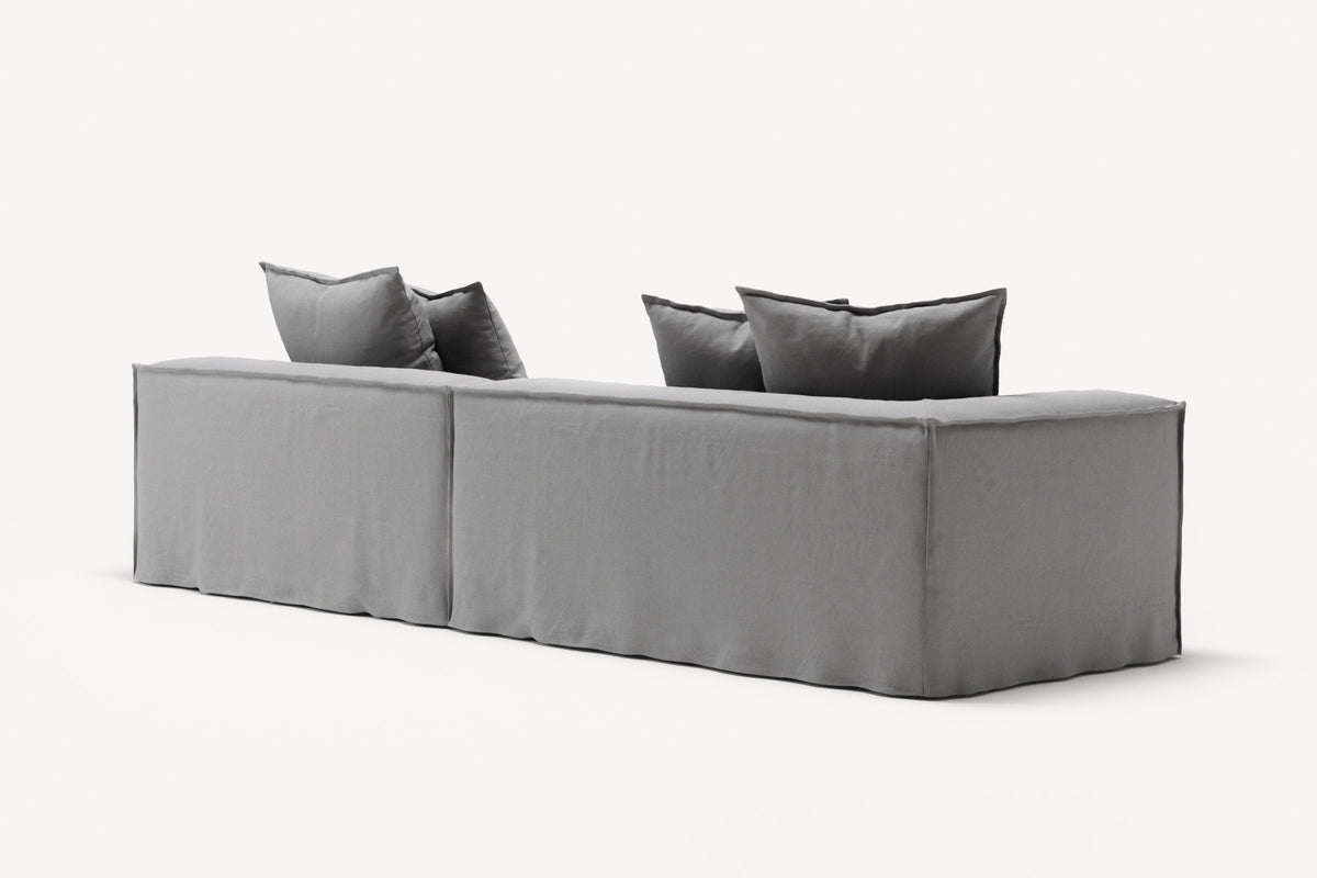 NOMAD - 3 Seat with open end - Right - Brushed Cotton Light Gray