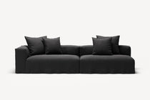 NOMAD - 3 Seat with open end - Right - Pure Linen Dark Charcoal