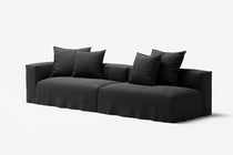 NOMAD - 3 Seat with open end - Right - Pure Linen Dark Charcoal