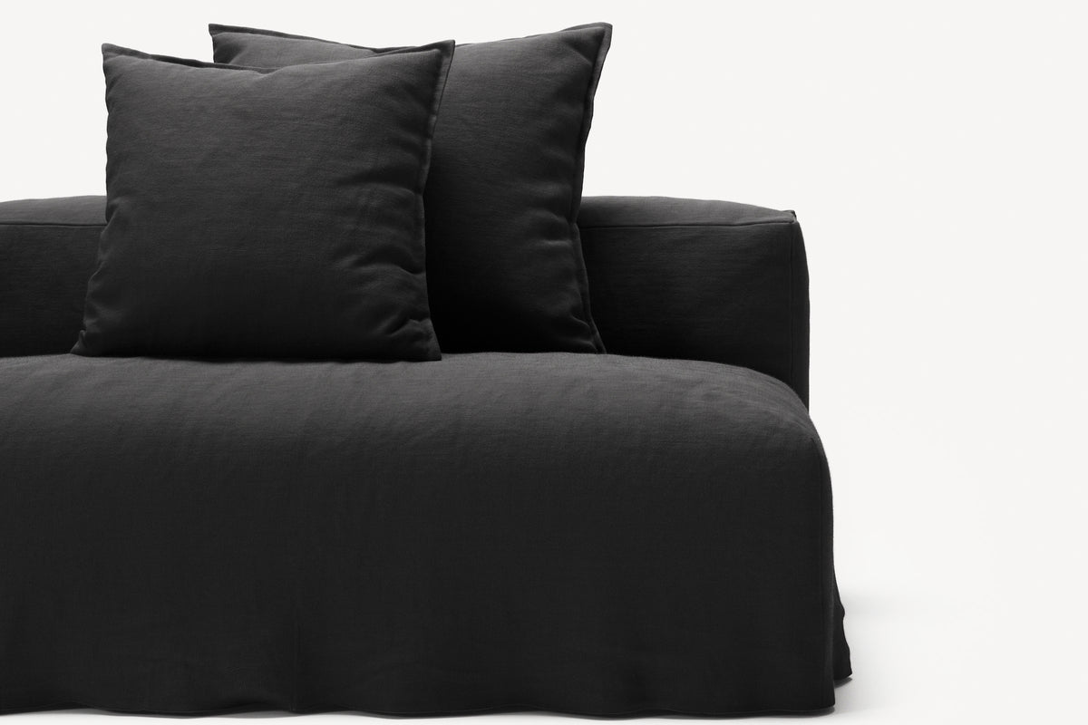 NOMAD - 3 Seat with open end - Right - Pure Linen Dark Charcoal