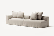 NOMAD - 3 Seat with open end - Right - Pure Linen Off-White