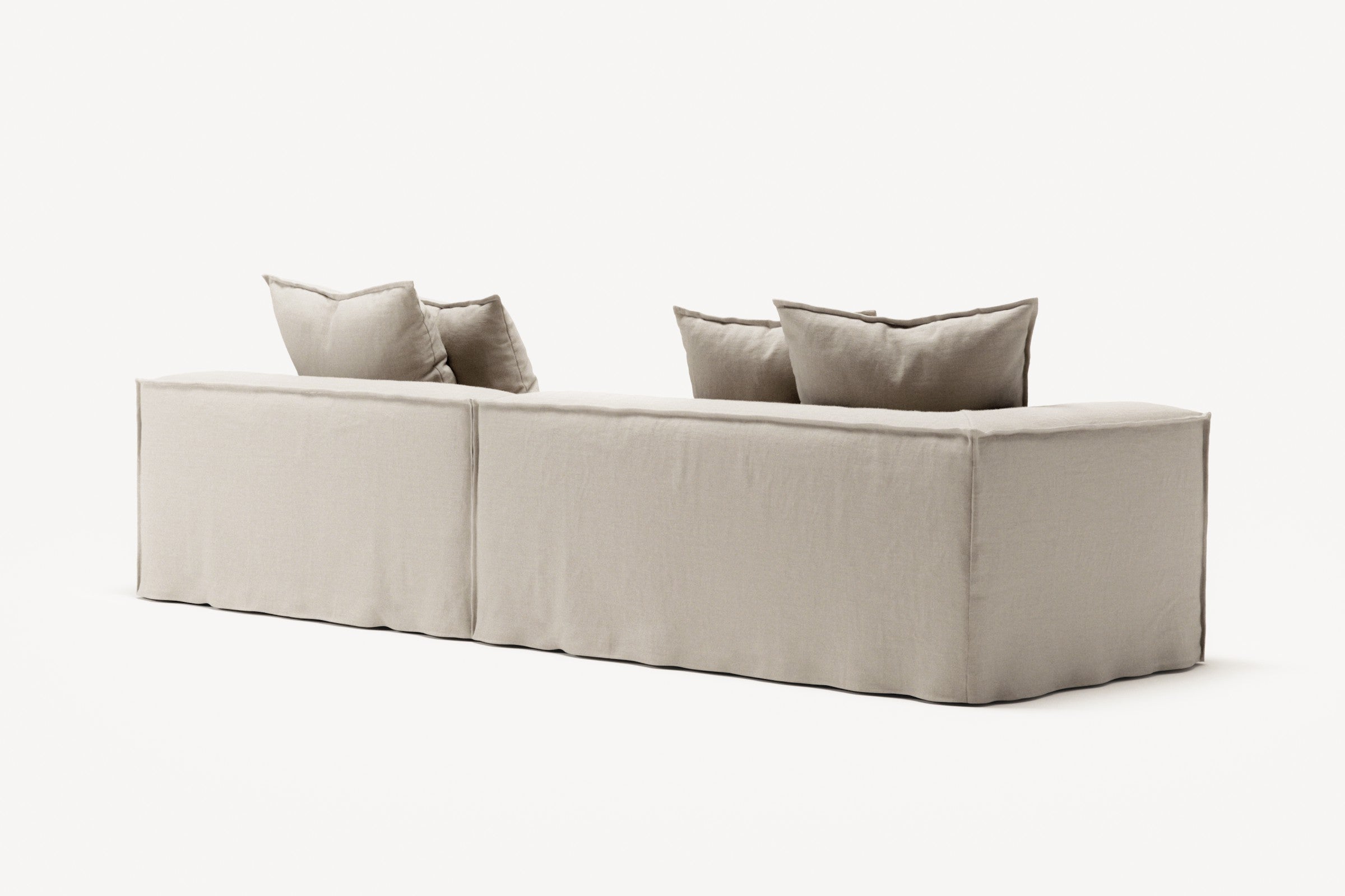 NOMAD - 3 Seat with open end - Right - Pure Linen Off-White