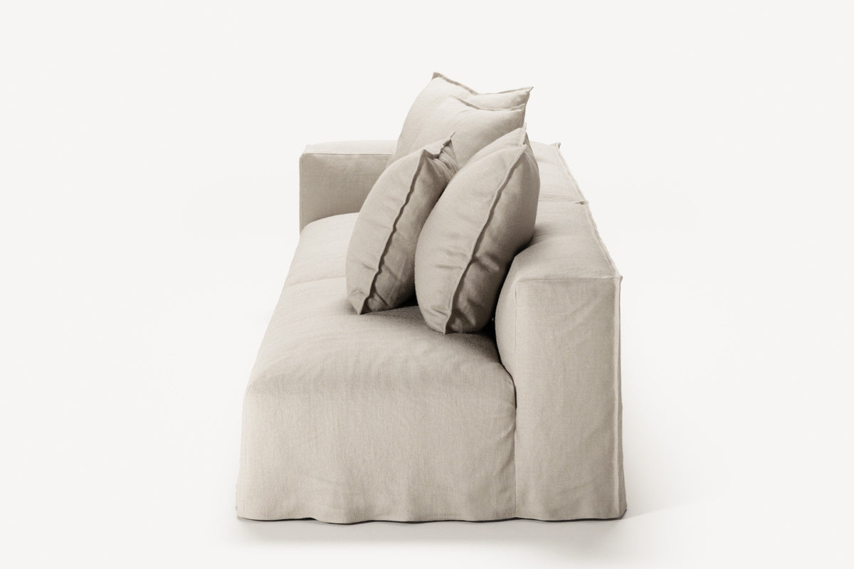 NOMAD - 3 Seat with open end - Right - Pure Linen Off-White