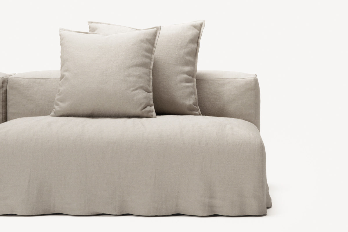 NOMAD - 3 Seat with open end - Right - Pure Linen Off-White