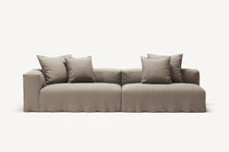 NOMAD - 3 Seat with open end - Right - Pure Linen Pale Gray