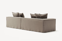 NOMAD - 3 Seat with open end - Right - Pure Linen Pale Gray