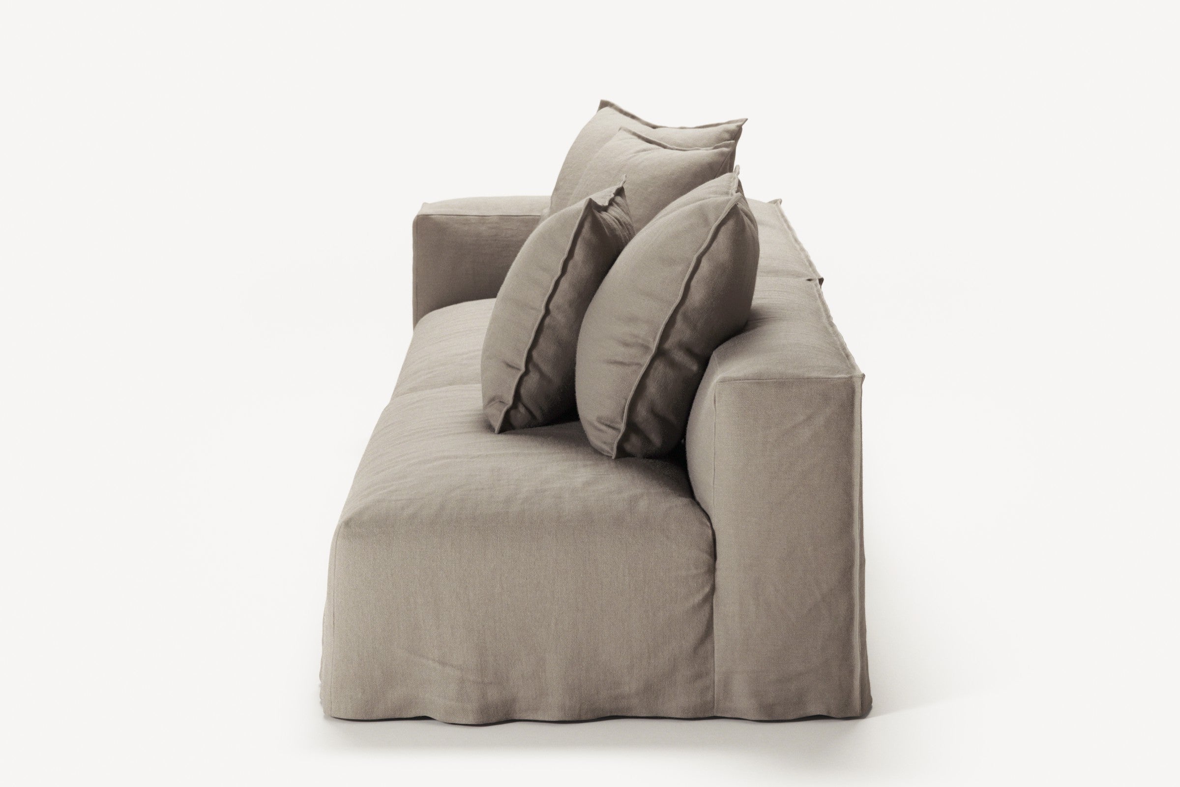 NOMAD - 3 Seat with open end - Right - Pure Linen Pale Gray