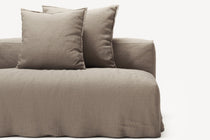 NOMAD - 3 Seat with open end - Right - Pure Linen Pale Gray