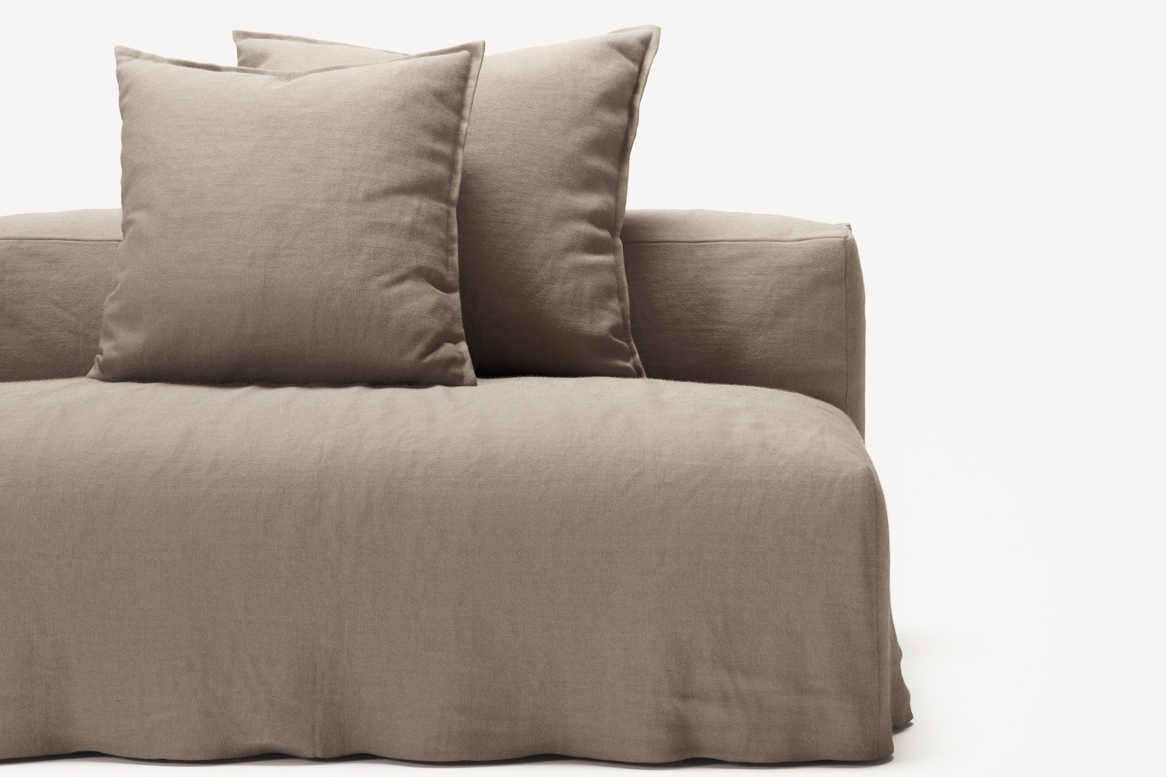 NOMAD - 3 Seat with open end - Right - Pure Linen Pale Gray