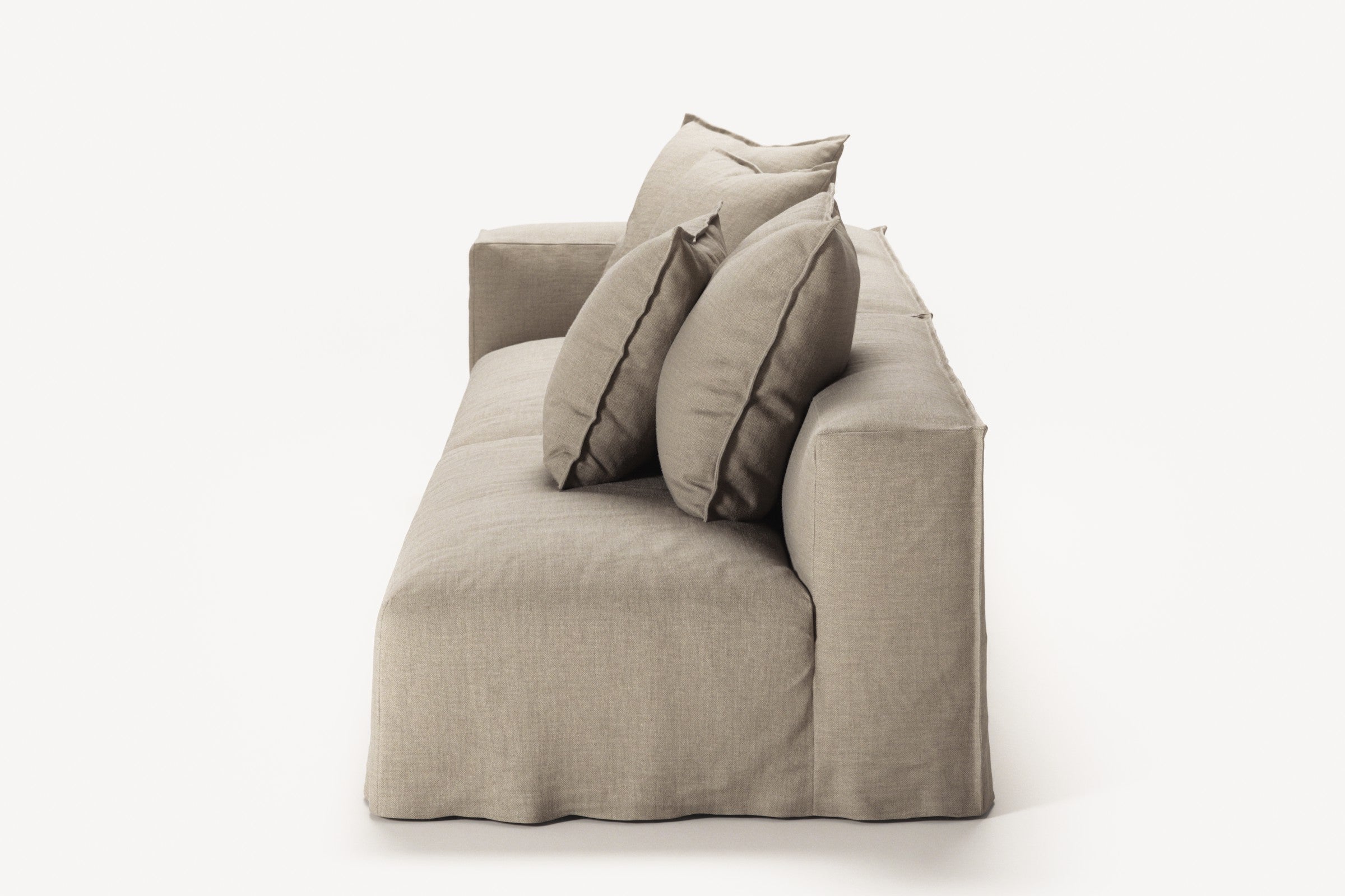 NOMAD - 3 Seat with open end - Right - Pure Linen Sandy Beige