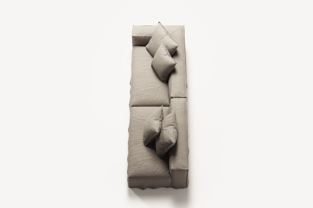 NOMAD - 3 Seat with open end - Right - Pure Linen Sandy Beige