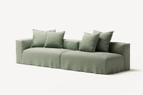 NOMAD - 3 Seat with open end - Right - Pure Linen Vivid Green