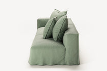 NOMAD - 3 Seat with open end - Right - Pure Linen Vivid Green
