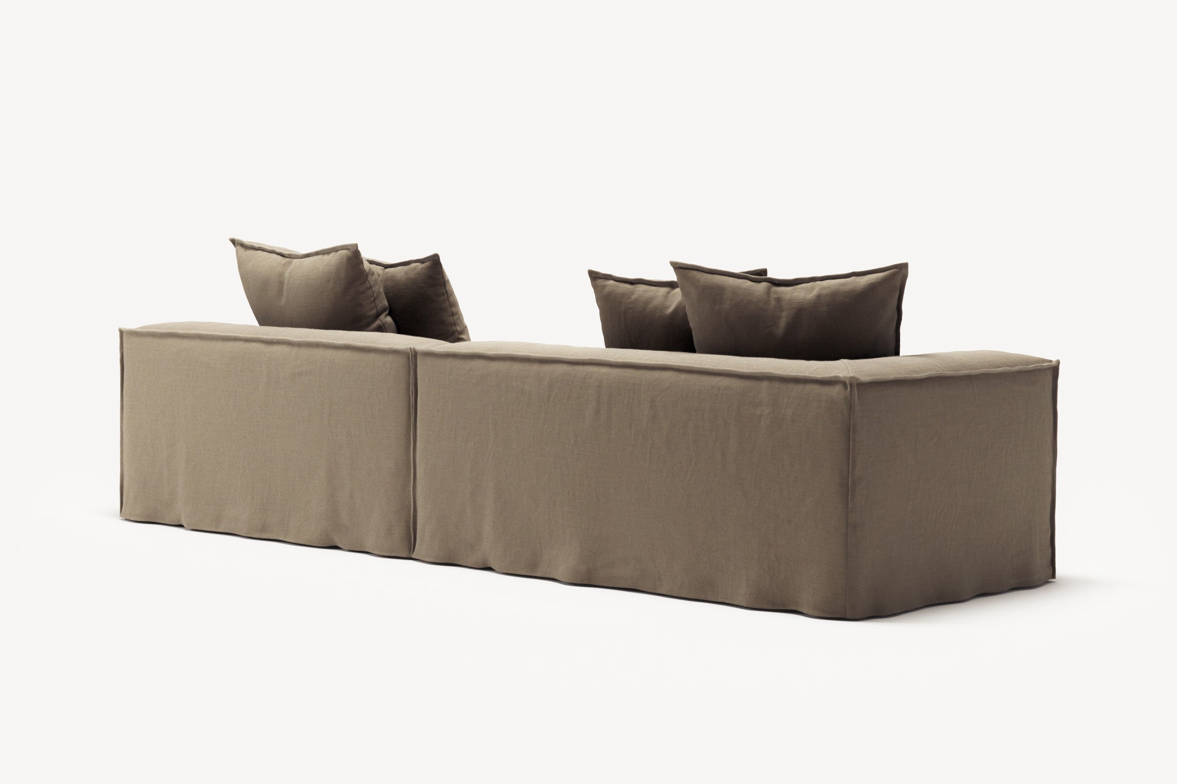 NOMAD - 3 Seat with open end - Right - Pure Linen Natural