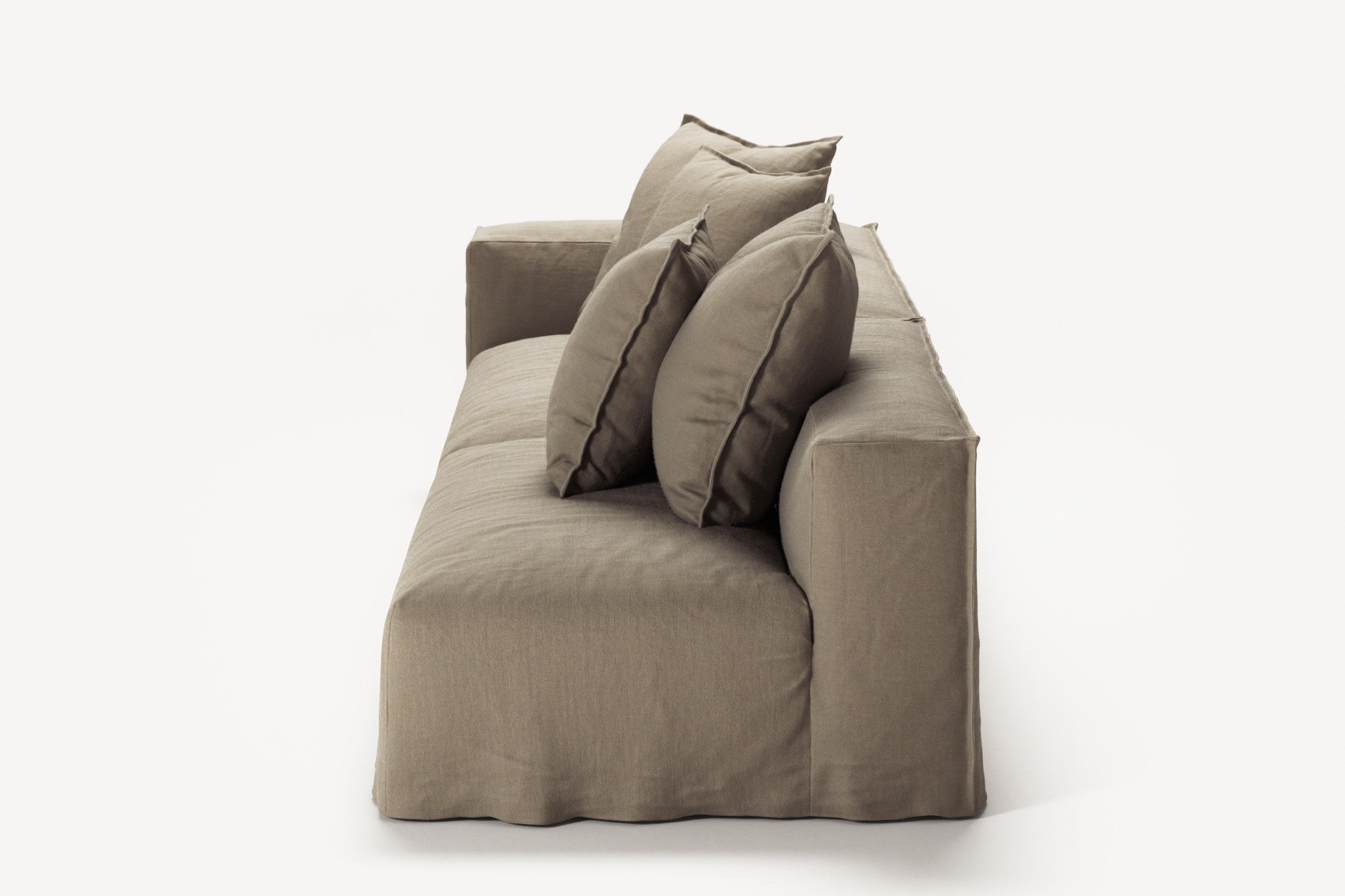 NOMAD - 3 Seat with open end - Right - Pure Linen Natural