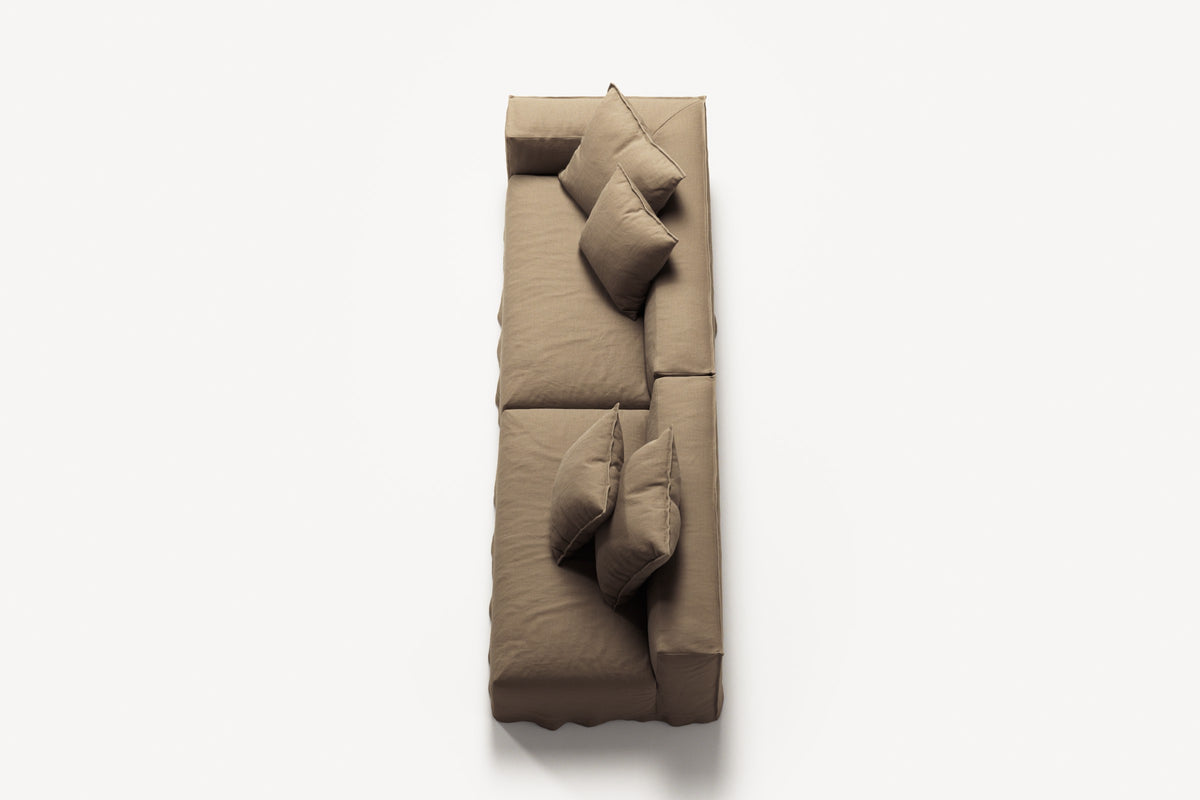 NOMAD - 3 Seat with open end - Right - Pure Linen Natural