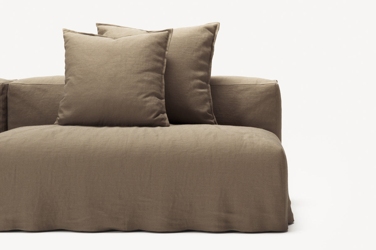 NOMAD - 3 Seat with open end - Right - Pure Linen Natural