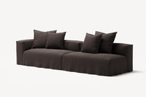 NOMAD - 3 Seat with open end - Right - Pure Linen Truffle Brown