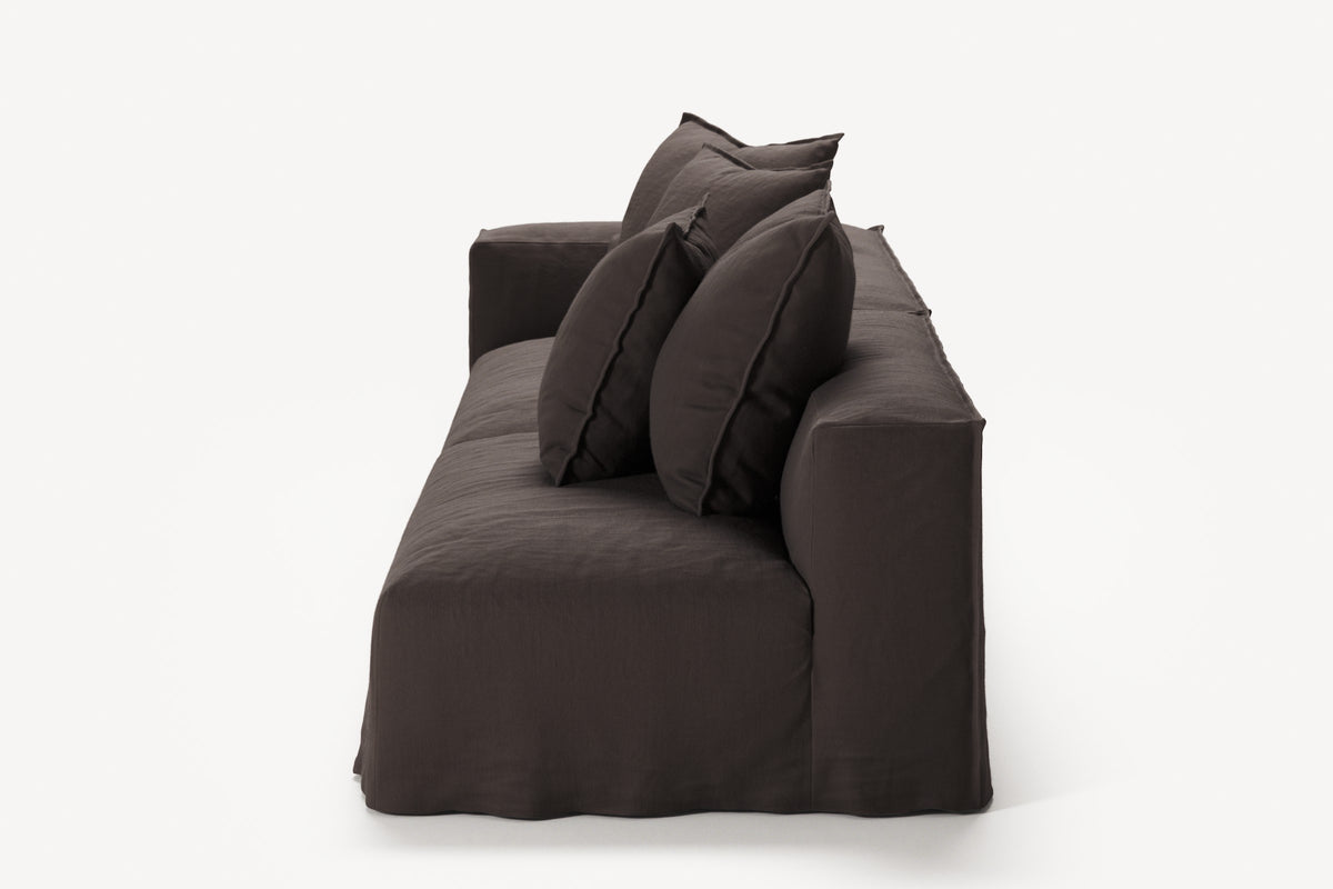 NOMAD - 3 Seat with open end - Right - Pure Linen Truffle Brown