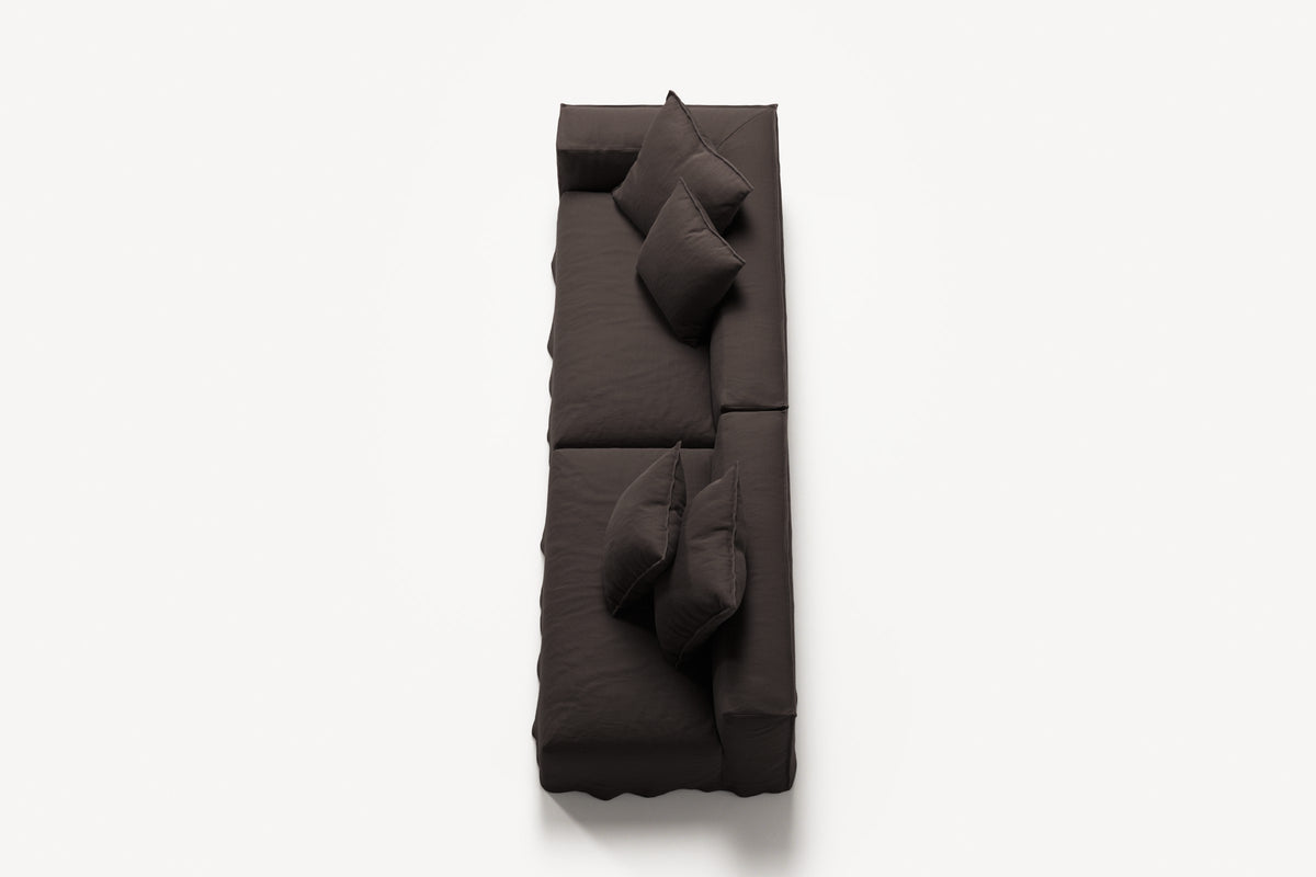 NOMAD - 3 Seat with open end - Right - Pure Linen Truffle Brown