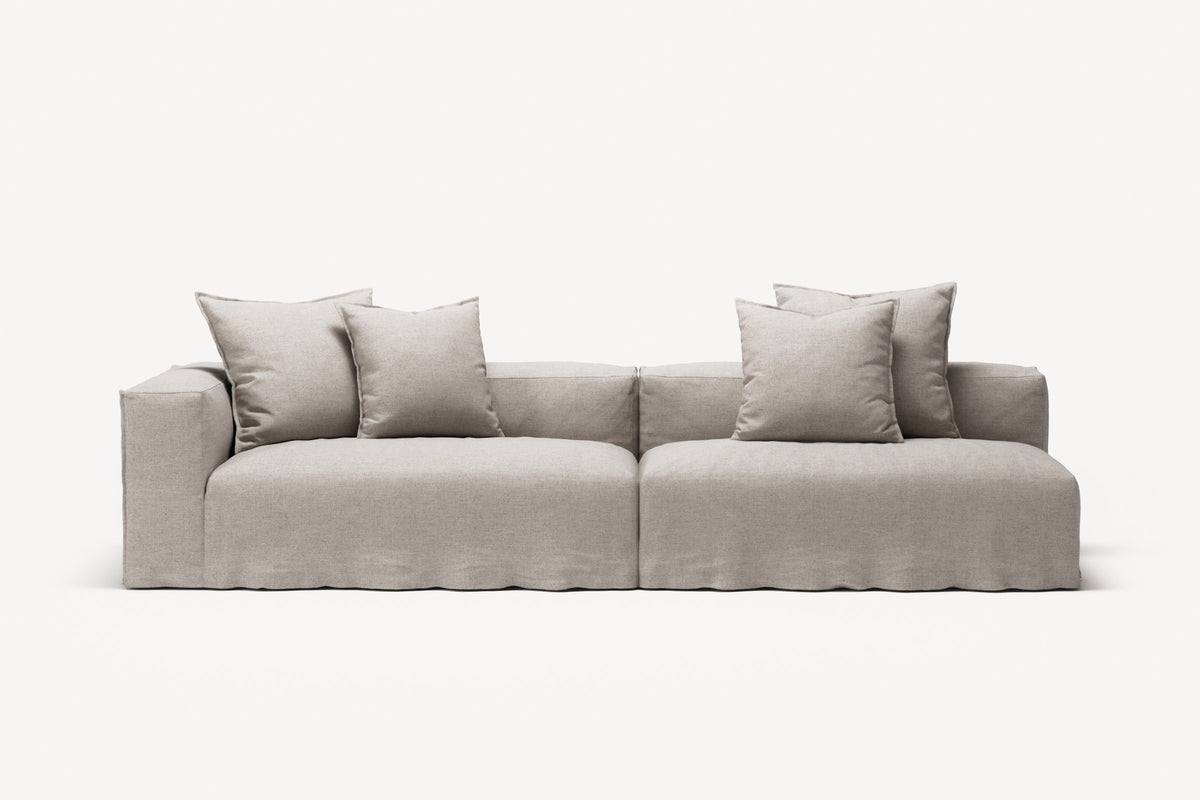 NOMAD - 3 Seat with open end - Right - Textured Blend Beige