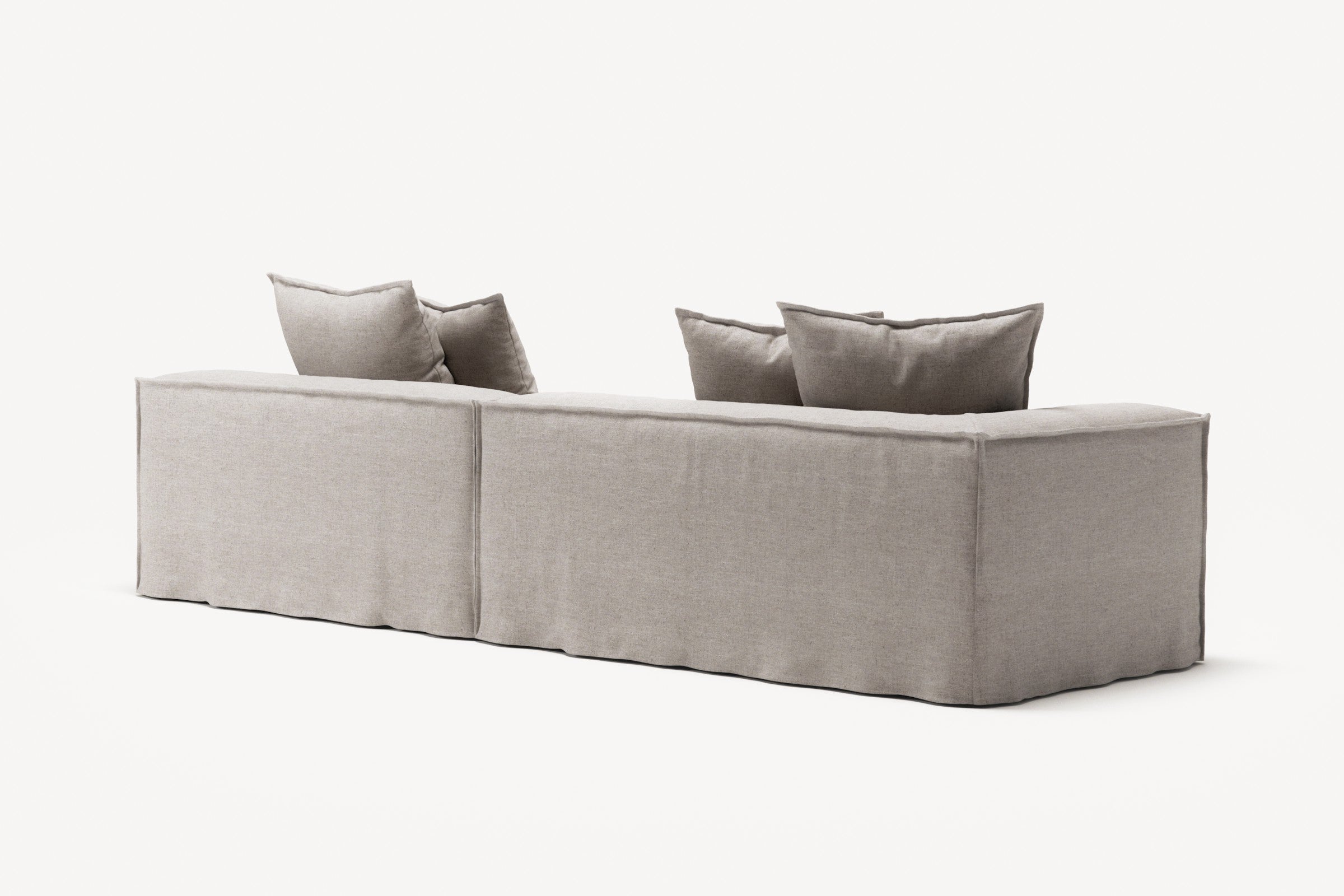 NOMAD - 3 Seat with open end - Right - Textured Blend Beige