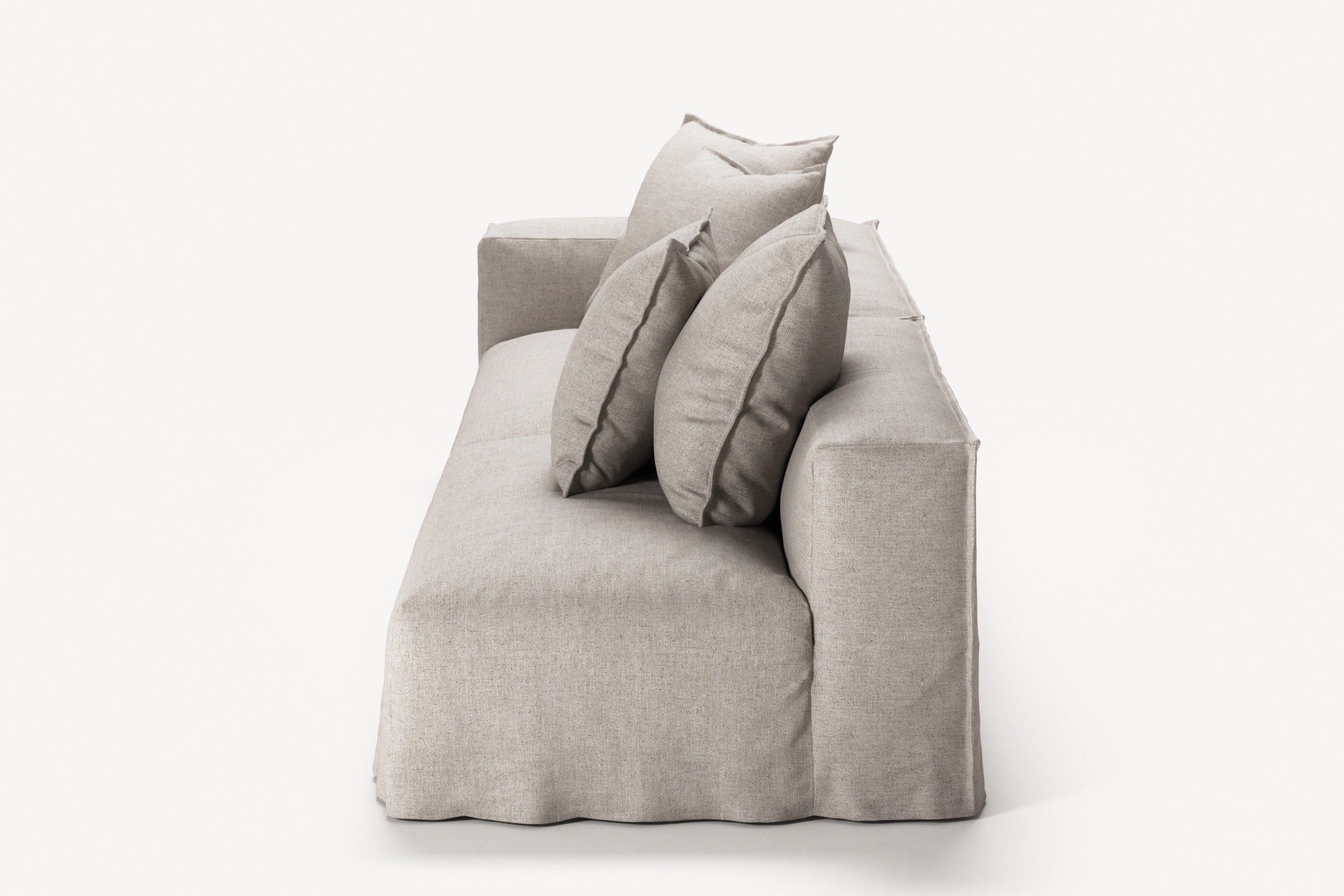 NOMAD - 3 Seat with open end - Right - Textured Blend Beige