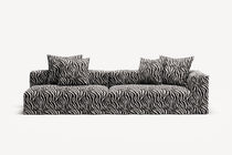 NOMAD - 3 Seat with open end - Left - Chenille Jacquard Zebra Black White