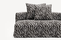 NOMAD - 3 Seat with open end - Left - Chenille Jacquard Zebra Black White