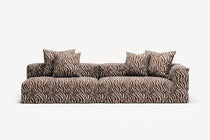 NOMAD - 3 Seat with open end - Left - Chenille Jacquard Zebra Brown White