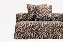 NOMAD - 3 Seat with open end - Left - Chenille Jacquard Zebra Brown White