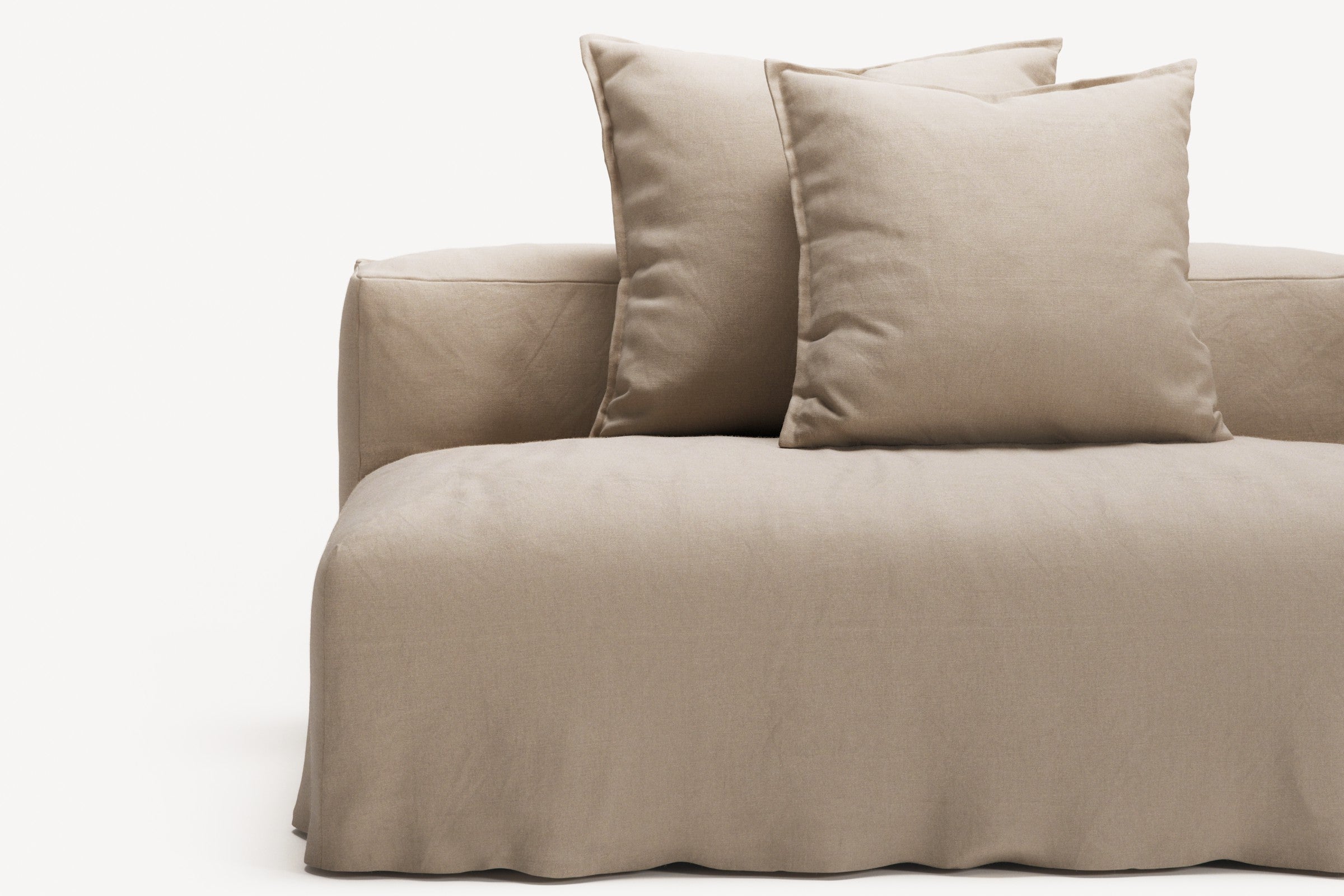 NOMAD - 3 Seat with open end - Left - Brushed Cotton Sandy Beige