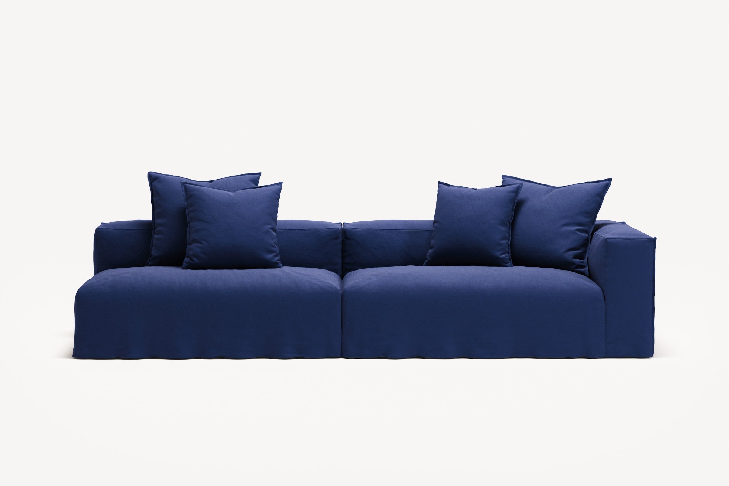NOMAD - 3 Seat with open end - Left - Brushed Cotton Dark Blue