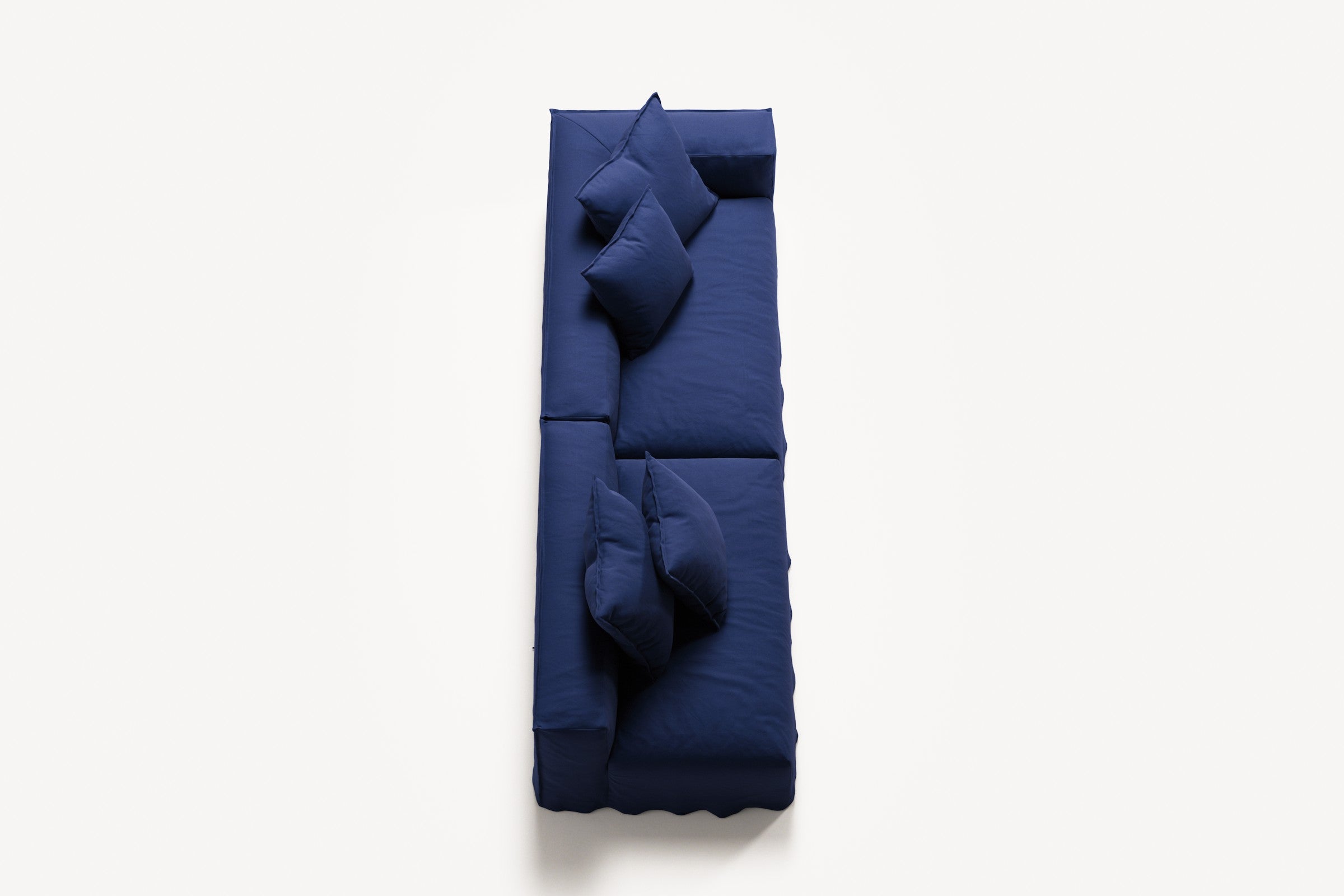 NOMAD - 3 Seat with open end - Left - Brushed Cotton Dark Blue