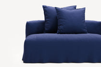 NOMAD - 3 Seat with open end - Left - Brushed Cotton Dark Blue