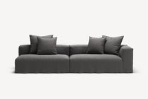 NOMAD - 3 Seat with open end - Left - Brushed Cotton Dark Gray