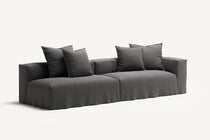 NOMAD - 3 Seat with open end - Left - Brushed Cotton Dark Gray