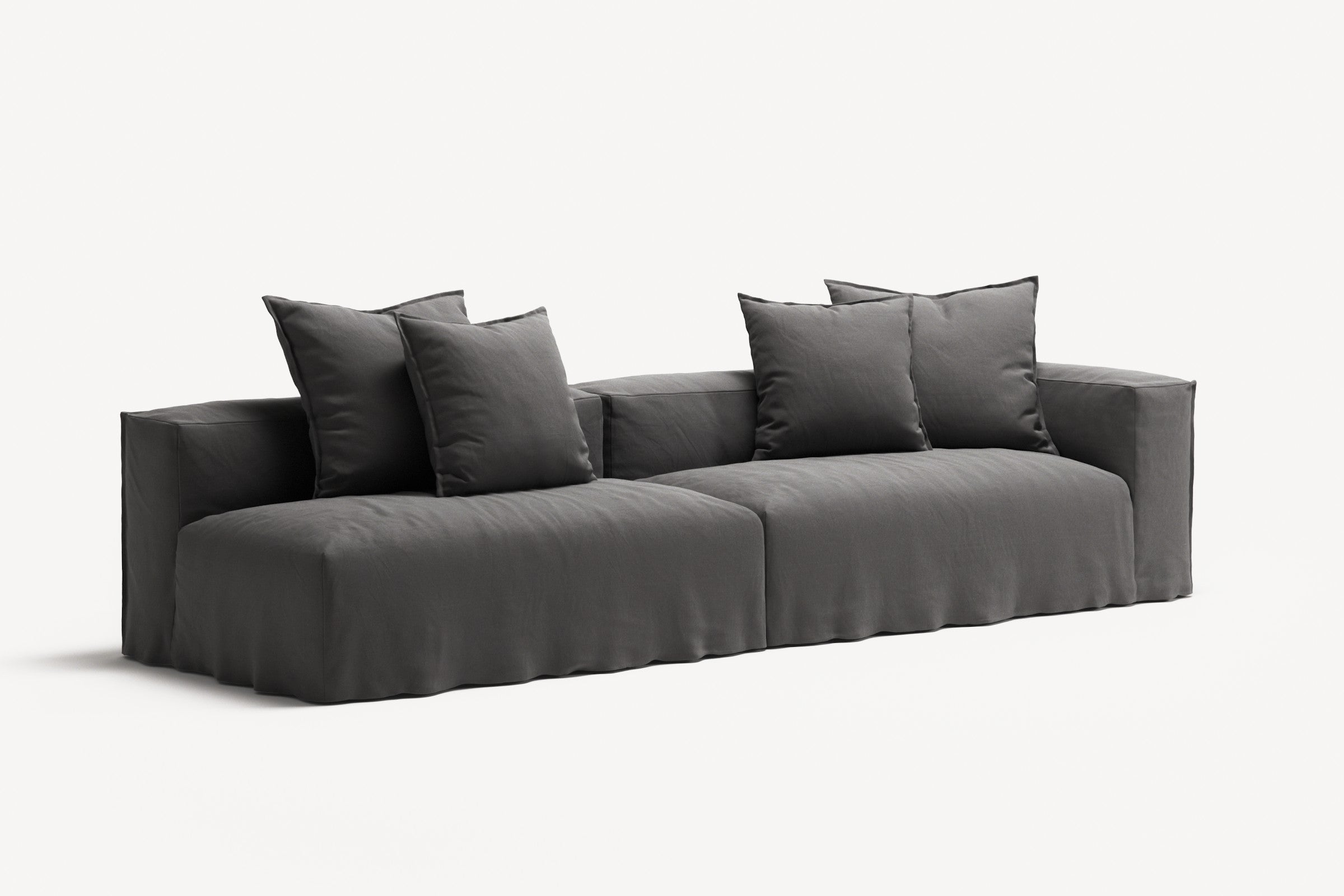 NOMAD - 3 Seat with open end - Left - Brushed Cotton Dark Gray