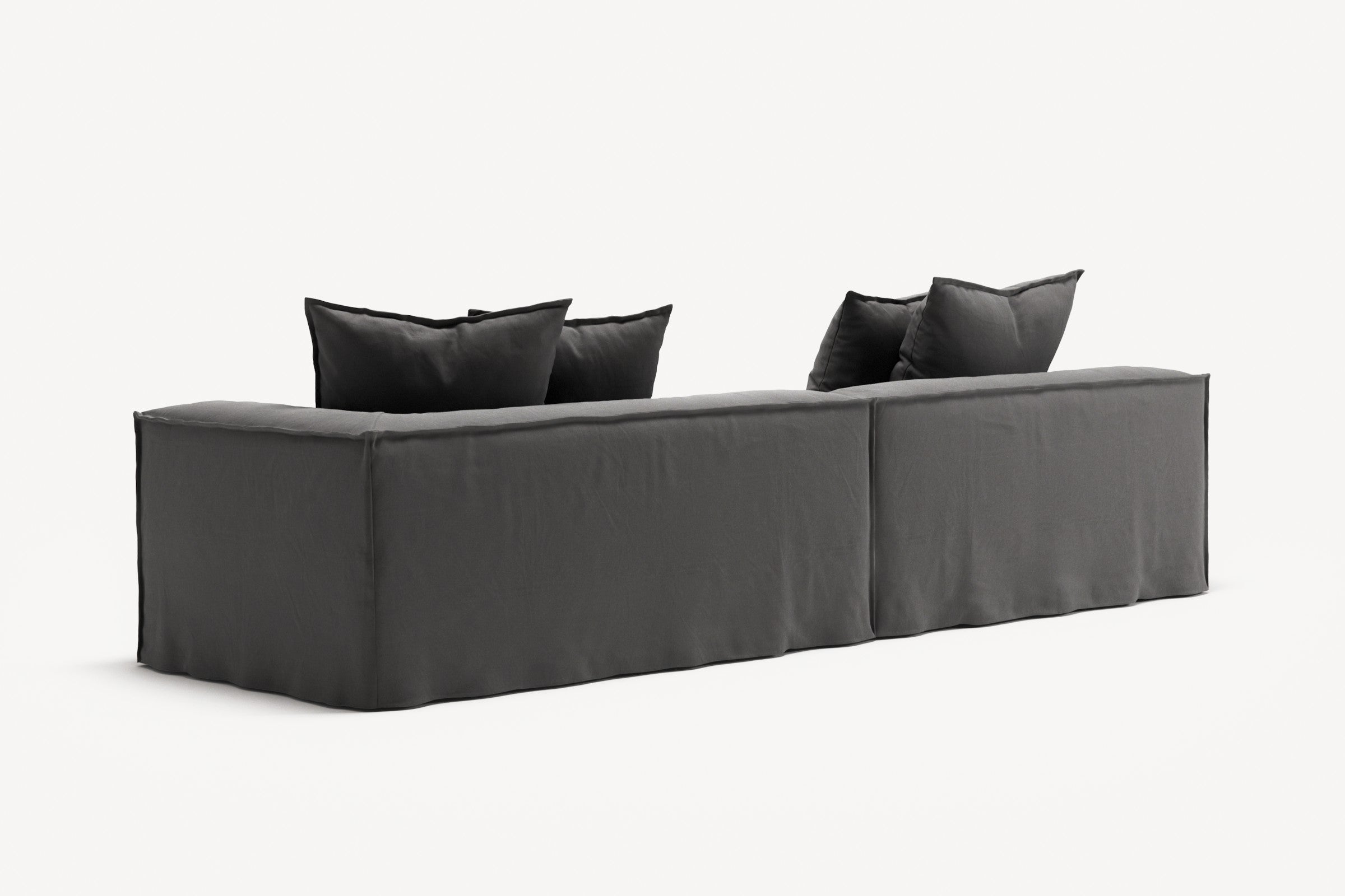 NOMAD - 3 Seat with open end - Left - Brushed Cotton Dark Gray