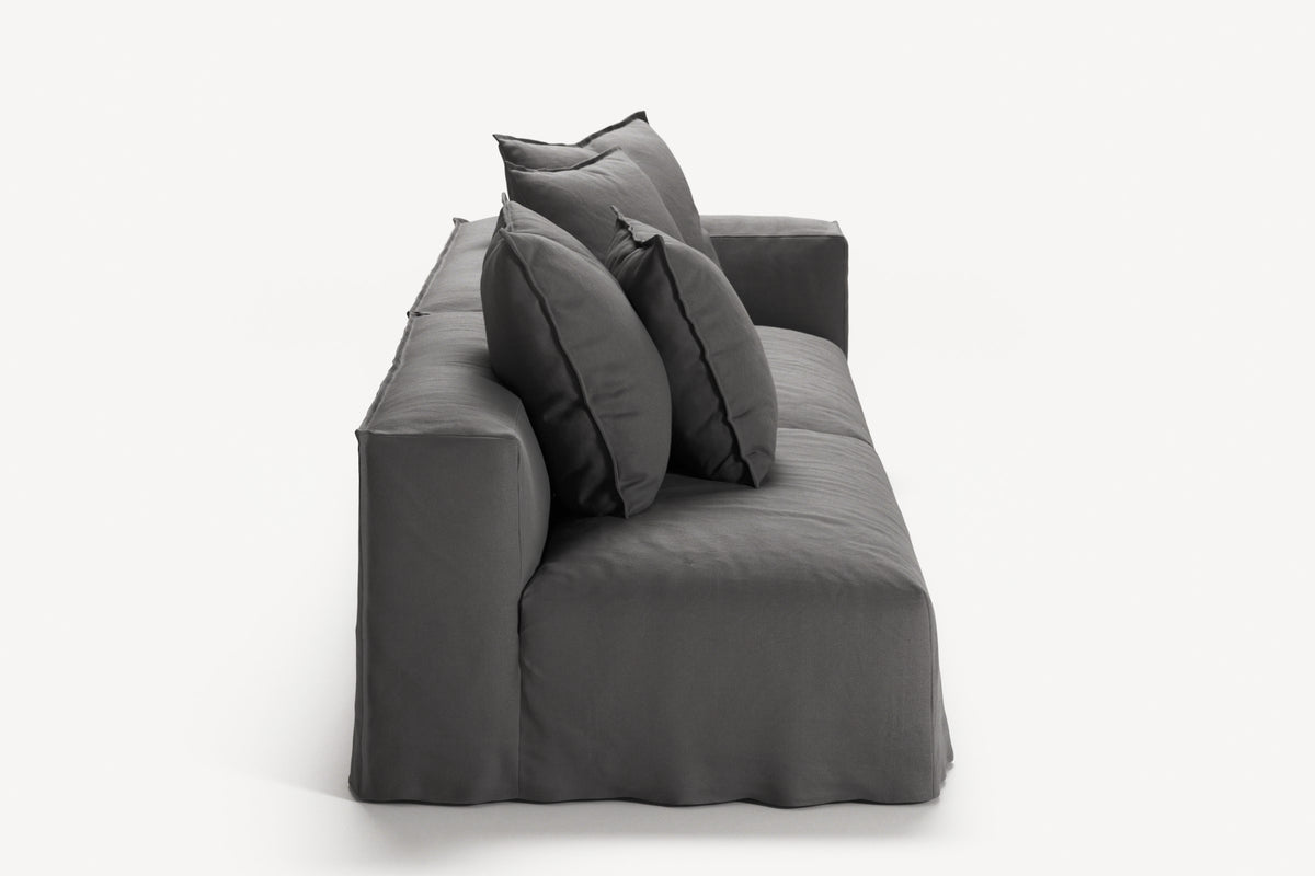 NOMAD - 3 Seat with open end - Left - Brushed Cotton Dark Gray