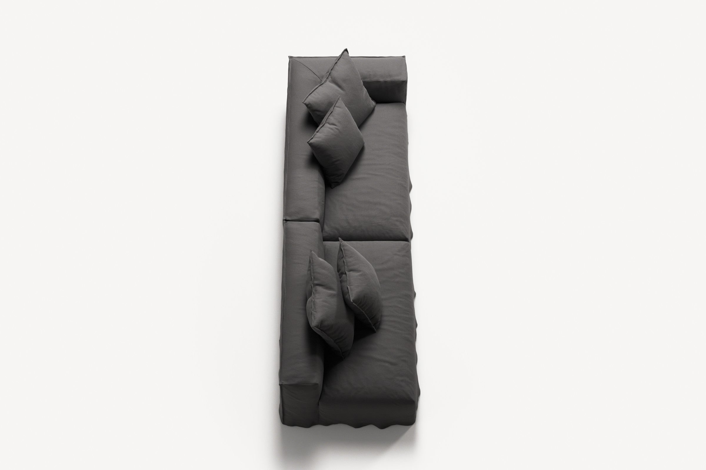NOMAD - 3 Seat with open end - Left - Brushed Cotton Dark Gray